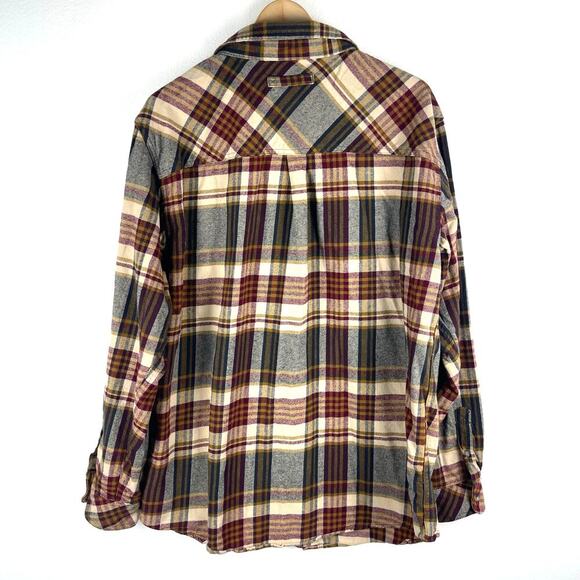 Legendary Whitetails Flannel Shirt Men's XLT Tall Buck Camp Plaid LS Brown Red - Picture 2 of 10